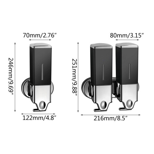 Distributeur de savon liquide à-Double bouteille argentée 1