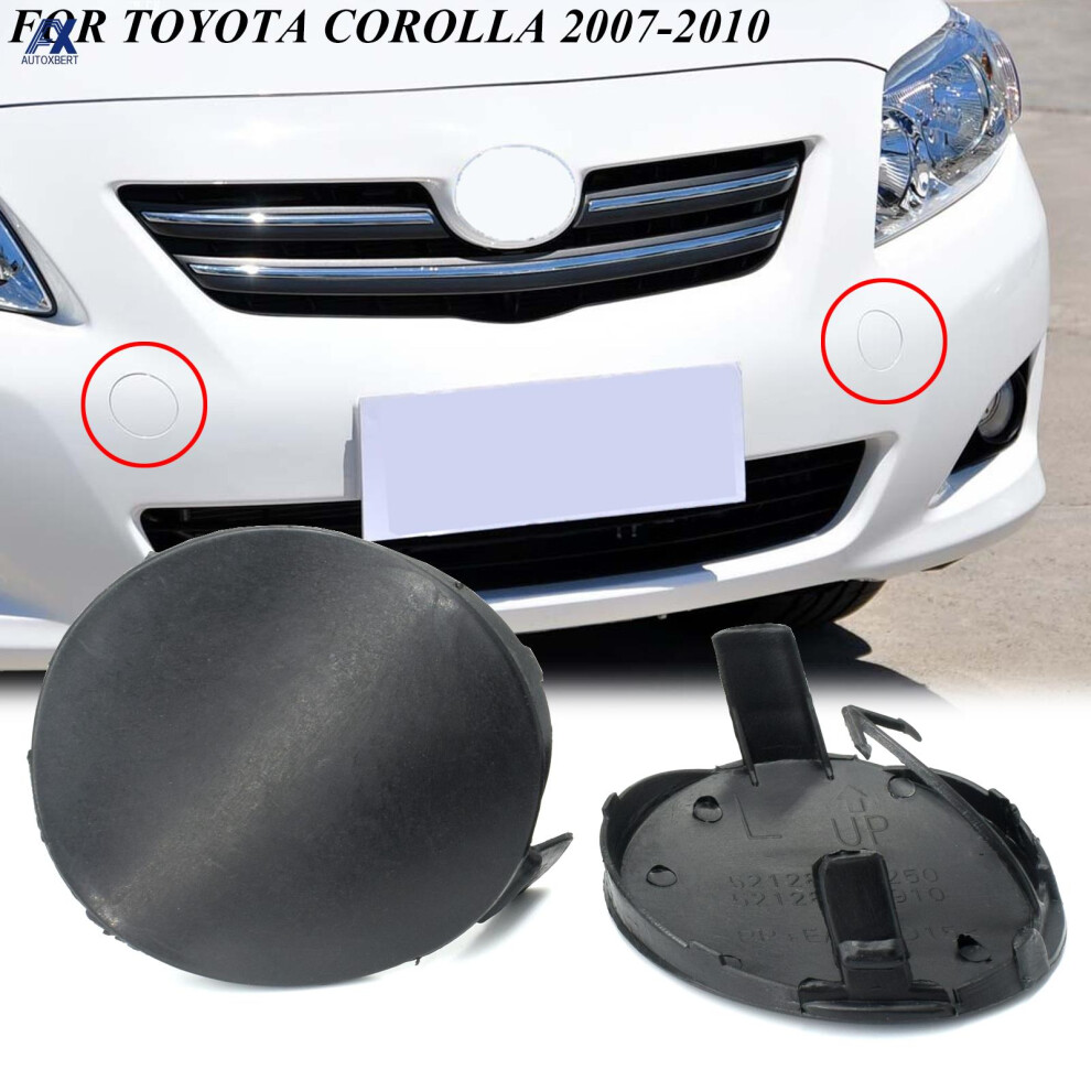 2X For Toyota Corolla 2007-2009 Right Left Car Tow Cover Hook Eye Towing Cap Unprimed 52127-02910 Front Bumper 2008 52128-02910 6935161454727