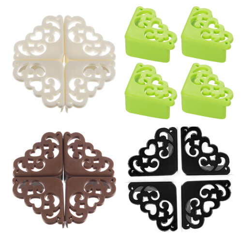 4Pcs Hollow Out Flower Pattern Soft Baby Safe Corner-Brown 1