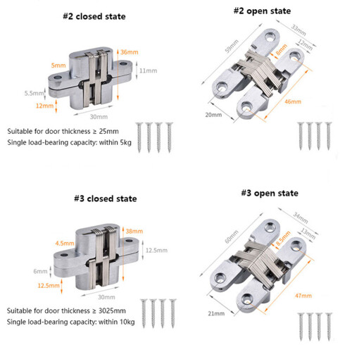 Concealed for Cross Hinges Cabinet Door Foldable Hinge-Number 7 2
