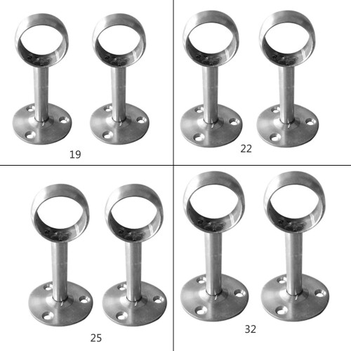 Support de tringle à rideau en acier inoxydable, 2 pièces,-22 2
