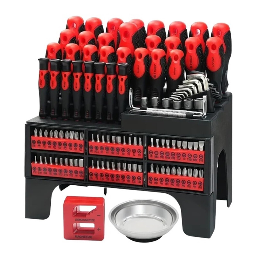 118Pcs Magnetic Screwdriver Set With Precision Bit Set, Nut Driver, Hex Wrench Kit, Storage Rack 9189345211317