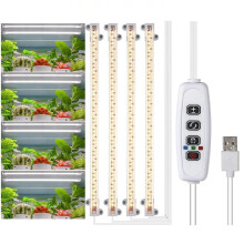 Pflanzenbeleuchtung, Wachstumslicht für Zimmerpflanzen, mit Vollspektrum und Timer White