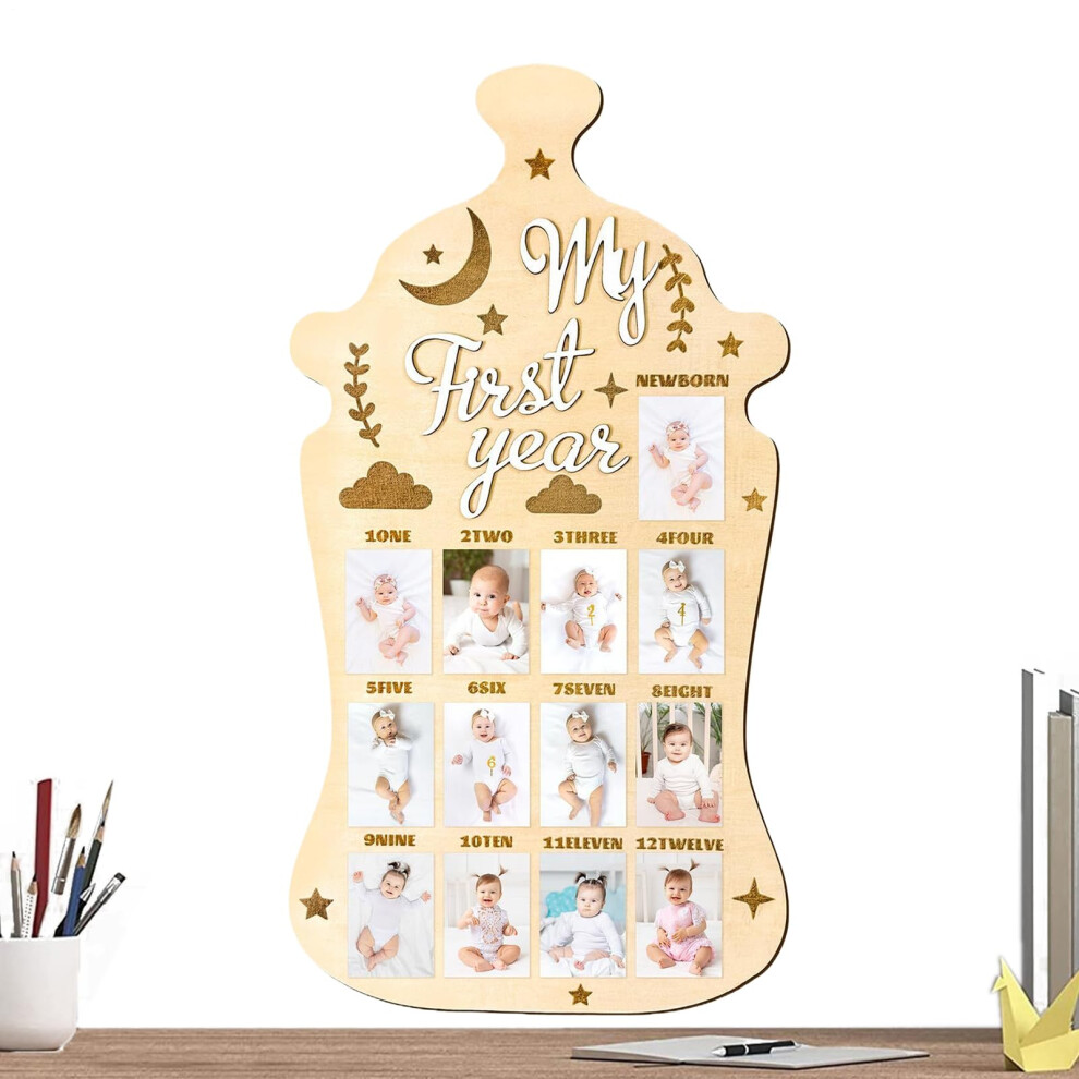 Baby Photo Board Growth Record Picture Frame  Wood Frame For First Birthday  Cute Baby Photo Board For  Parents