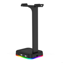 K32C Gaming-Kopfhörerständer RGB Hintergrundbeleuchtung Rutschfester Sockel 2 USB-Anschlüsse Ohrhörer-Bügel