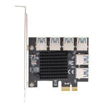 K32C PCIE USB 1 bis 6 Gold Slot PCI-E PCI für Express-Riser-Karte 1x bis 16x Multiplier-Hub-Adapter für Bitcoin-Mining-Miner