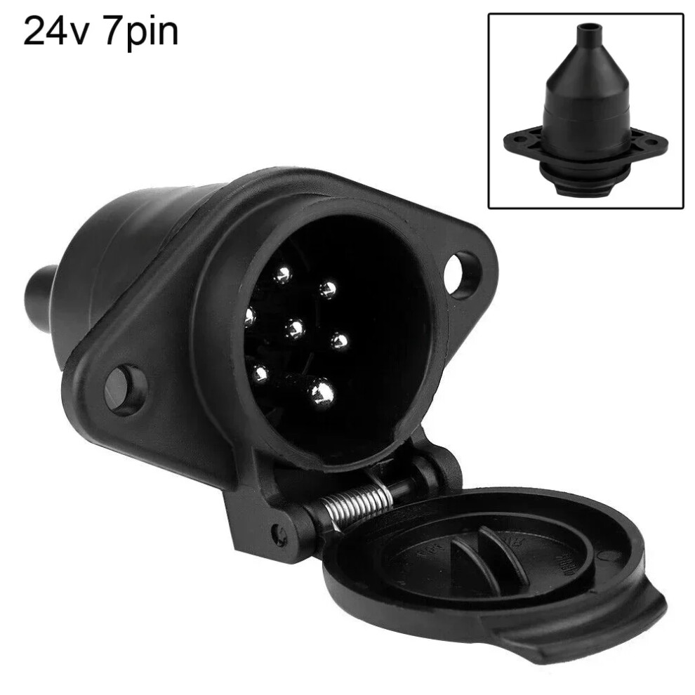 7Pin 24V Rv Pin Plug Adapter Trailer Connector 24V Rv Trailer Plug Towing Waterproof Plugs Socket Adapter Car Truck Accessories 6935161429022