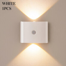 (White-CCT) PIR Sensor Wireless Wall Lamp DC5V USB Rechargeable Magnetic Installation Bedside Light Staircase Aisle Corridor ABS Night Light