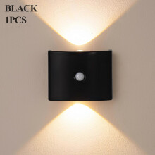 (Black-CCT) PIR Sensor Wireless Wall Lamp DC5V USB Rechargeable Magnetic Installation Bedside Light Staircase Aisle Corridor ABS Night Light