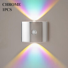 (Chrome-Neon) PIR Sensor Wireless Wall Lamp DC5V USB Rechargeable Magnetic Installation Bedside Light Staircase Aisle Corridor ABS Night Light