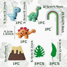(light green) LaVenty Dinosaur Cake Decoration Dino Tortendeko Rainbow Cake Toppers Dinosaur Themes Cake Decoration Dinosaur Birthday