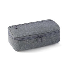 (gray) Pencil Case Black School Supplies Pencil Case Girls Estuche Escolar Solid Color Large Capacity Cute Stationery Pencil Pouch