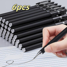 (6Pcs) 6/12 Pack Quick-Dry 0.5mm Fine Tip Gel Pens - Smooth Writing, Black Ink,Note-Taking & Art - Professional Business Stationery