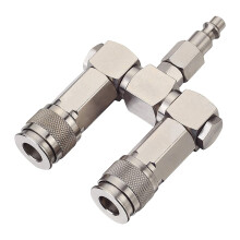 Air-hose Splitter 2 Way 360-Degree Rotary-Air-Hose Connector