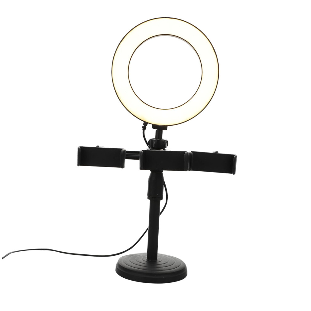 1 Set Compact Expandable Phone Stand With Filling Lamp Universal Led Lighting For Live Streaming Photography Stable Hold For Smartphones For Videos 9382693614780