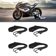 4 Stück Motorrad Gepäckseil Doppelklemme 60cm Elastisch retractable Schwarz