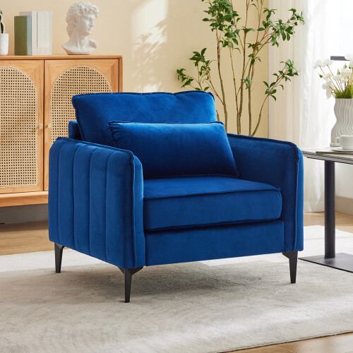 Living And Home Single Sofa Armchair, Navy Blue