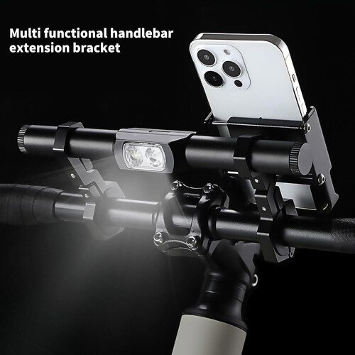 Multifunctional Bicycle Light Handlebar Extender 360 Degree Rotating Holder for Commuters, LED Compatibility, Adjustable Size 2