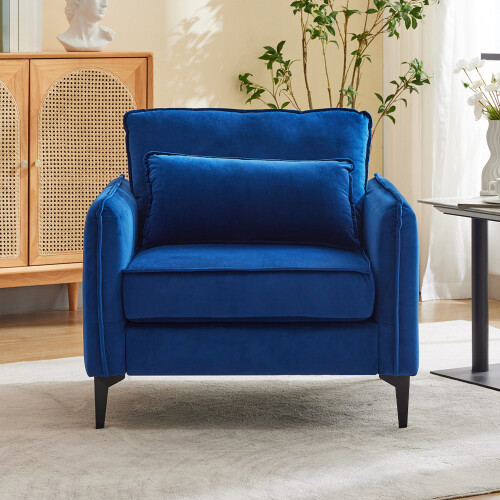 Living And Home Single Sofa Armchair, Navy Blue 2