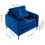 Living And Home Single Sofa Armchair, Navy Blue 6