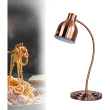 Food Heating Warmer Lamp - Double-Head Buffet Warmer with 2 Heating Bulbs, Free Standing Red Copper Design for Home and Restaurant Use
