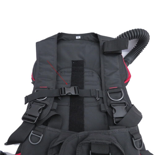 BCD Sternum Strap for Scuba Diving, Quick Release Chest Harness with Durable Nylon Clip, Adjustable Size, Black