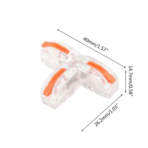 3-way Wire Connectors Push-In Terminal Block Cable-Gray orange 2