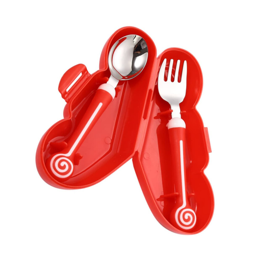 Toddler Fork and Spoon Set with Stainless Steel and NonSlip Silicone Handles for Baby Feeding