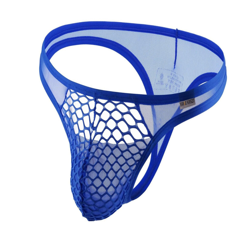 Dark/Blue Men's Thong Underwear Mankini For Men Mesh Transparent Gstring Lowrise Elephant Pouch Cosplay Jock Strap
