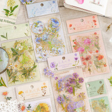 30 Stück Blumenaufkleber für Tagebuch, romantisches ästhetisches Papierdesign