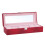 6 Slot Watch Storage Box PU Leather Rectangular Case Wine Red Organizer 13