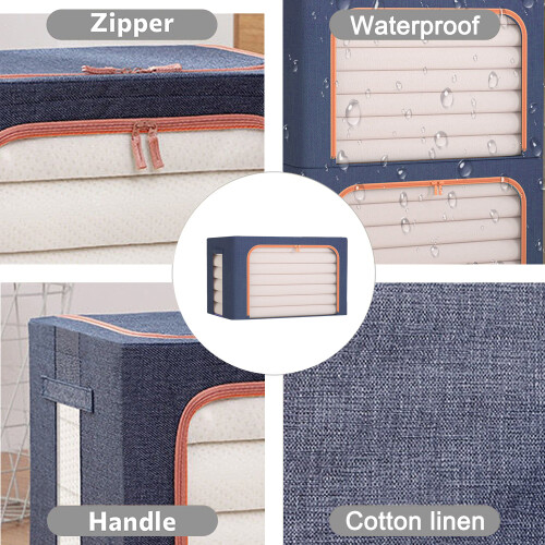 Maximize Your Space, Stackable Storage Organizer with Clear Window, Reinforced Handles for Easy Transport & Foldable Design 2