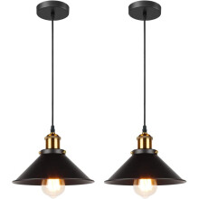 Hanglampen met railsysteem voor restaurants, aanpasbare railverlichting, industriële fabriekshanglamp, E26 fitting, hoogte 16 cm x diameter 22 cm (2