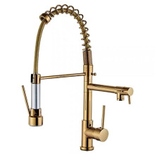 Kitchen Faucet Brass Finish Pull Out Sprayer Hot Cold Water Direct Drink Water Mixer Tap