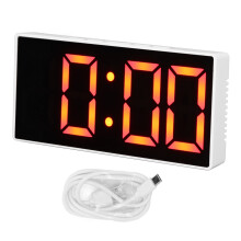 Réveil à affichage miroir LED avec volume d'alarme réglable, port de chargement USB et format d'heure 12/24h pour la maison et le bureau