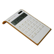 (White) Ultra-thin solar calculator for office desk calculator