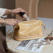 (double-deck, yellow) Lar- Travel Bag Izer Makeup With Bru Slots Dividers