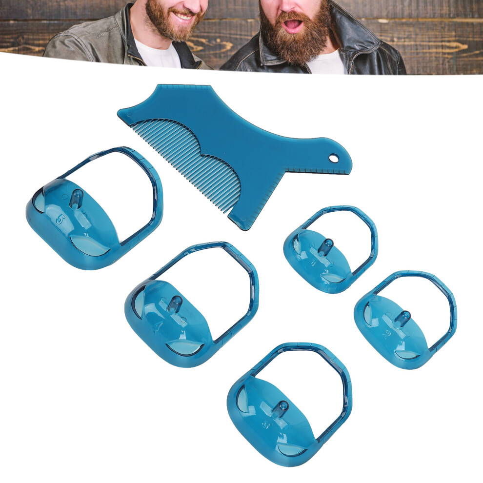 Blue Beard Shaping & Styling Tool with Comb, 5 Size Beard Grooming Template