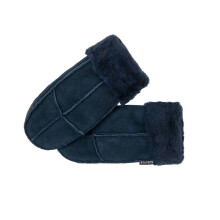 (One Size, Navy Blue) Nordvek Women's 100% Genuine Sheepskin Mittens with Turn-Back Cuff #308-100 - Quality Winter Warmth for Your Fingers