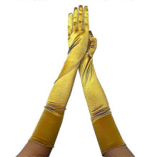 (Gold) Elegant 1920s Women Evening Dinner Gloves Full Finger Bridal Wedding