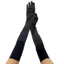 (Black) Elegant 1920s Women Evening Dinner Gloves Full Finger Bridal Wedding