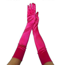 (Rose Red) Elegant 1920s Women Evening Dinner Gloves Full Finger Bridal Wedding