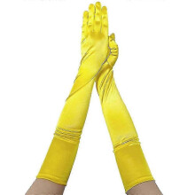 (Yellow) Elegant 1920s Women Evening Dinner Gloves Full Finger Bridal Wedding