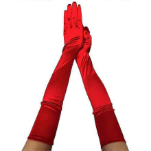 (Red) Elegant 1920s Women Evening Dinner Gloves Full Finger Bridal Wedding