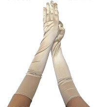 (Champagne) Elegant 1920s Women Evening Dinner Gloves Full Finger Bridal Wedding