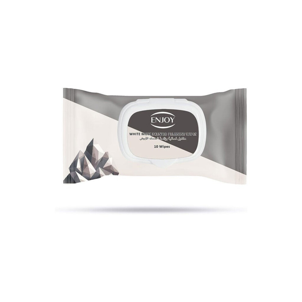 White Enjoy Musk Scented Feminine Wipes - Feminine Hygiene, Wipes, - Pack Of 10'S