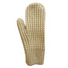 (Beige) Soft Crochet Gloves Driving Full Finger Mittens Solid Color Knitted Gloves