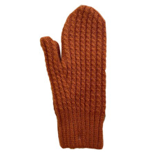 (Caramel colour) Soft Crochet Gloves Driving Full Finger Mittens Solid Color Knitted Gloves