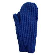(Royal Blue) Soft Crochet Gloves Driving Full Finger Mittens Solid Color Knitted Gloves