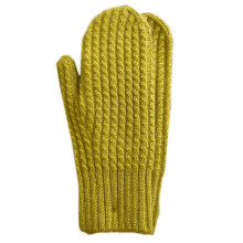 (Goose yellow) Soft Crochet Gloves Driving Full Finger Mittens Solid Color Knitted Gloves